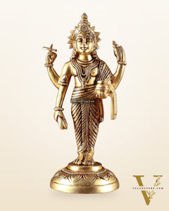 Pure Brass Lord Dhanvantari Statue – 9” Height