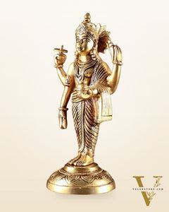 Pure Brass Lord Dhanvantari Statue – 9” Height
