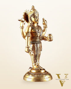 Pure Brass Lord Dhanvantari Statue – 9” Height