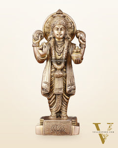 Pure Brass Lord Dhanvantari Statue – Finely Crafted, 9.5 Inch