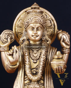 Pure Brass Lord Dhanvantari Statue – Finely Crafted, 9.5 Inch