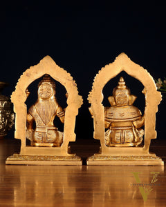 Pure Brass Lord Ganesha & Goddess Lakshmi Idols – Handcrafted Divine Pair 5"