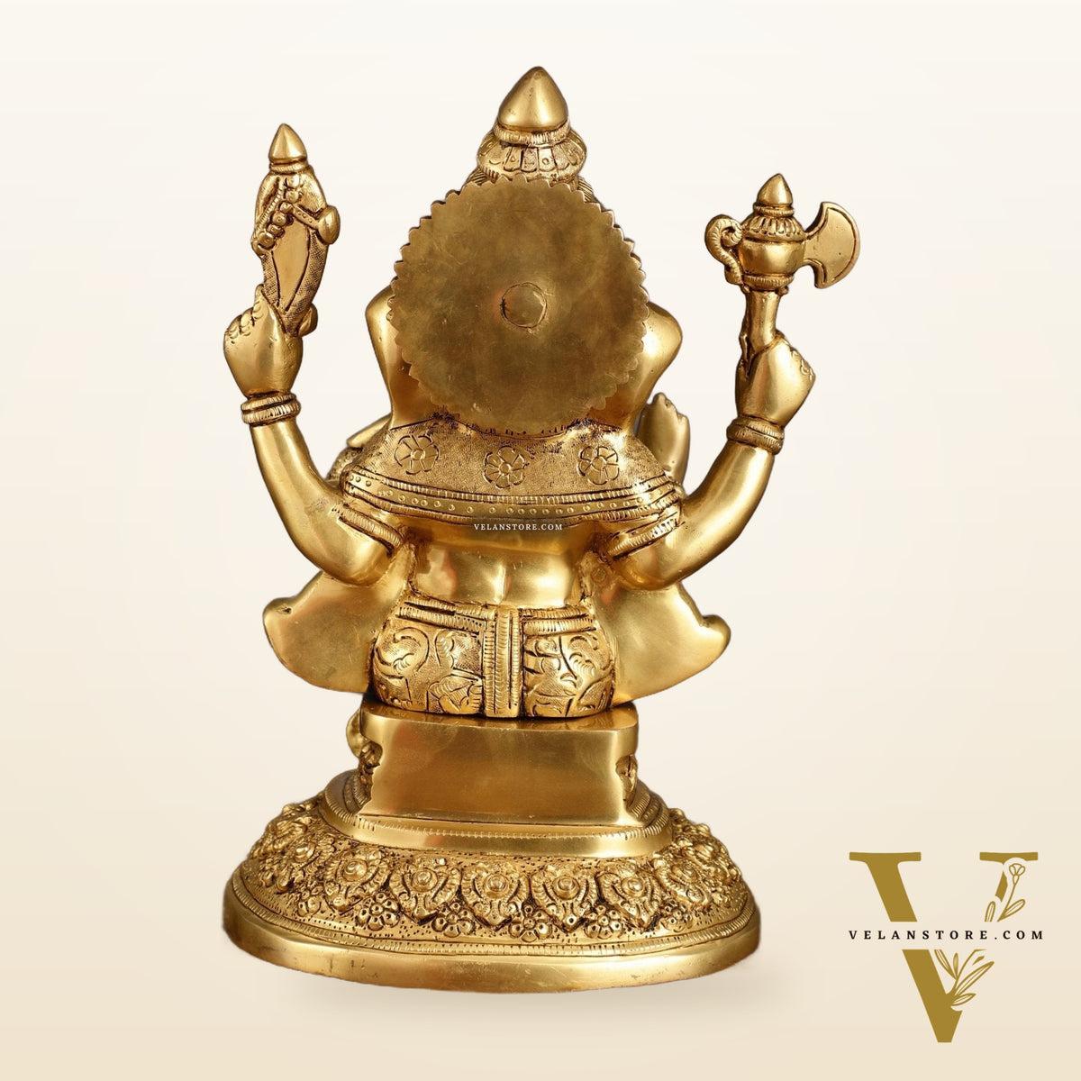 Pure Brass Lord Ganesha Highly Detailed Statue | 12 Inch