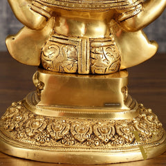 Pure Brass Lord Ganesha Highly Detailed Statue | 12 Inch