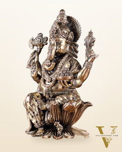 Pure Brass Lord Ganesha Idol – 10 Inch