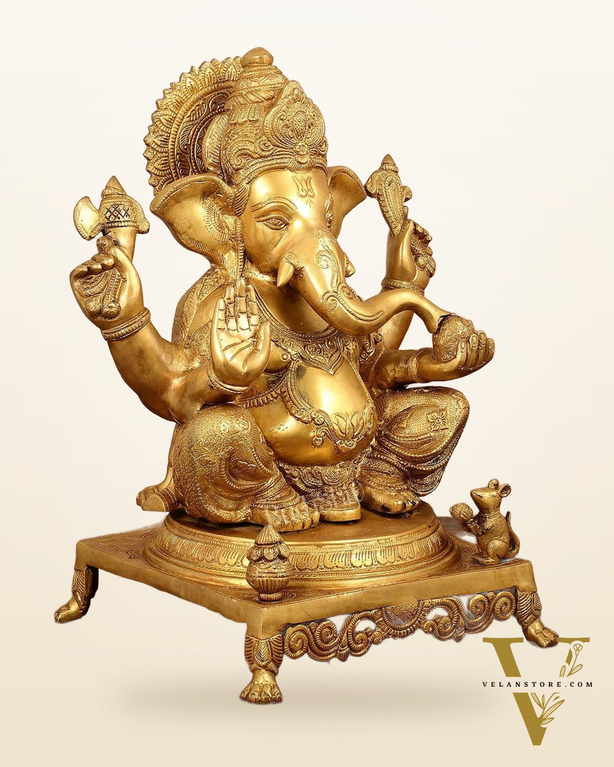 Pure Brass Lord Ganesha Idol - 18 inch