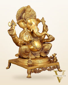 Pure Brass Lord Ganesha Idol - 18 inch