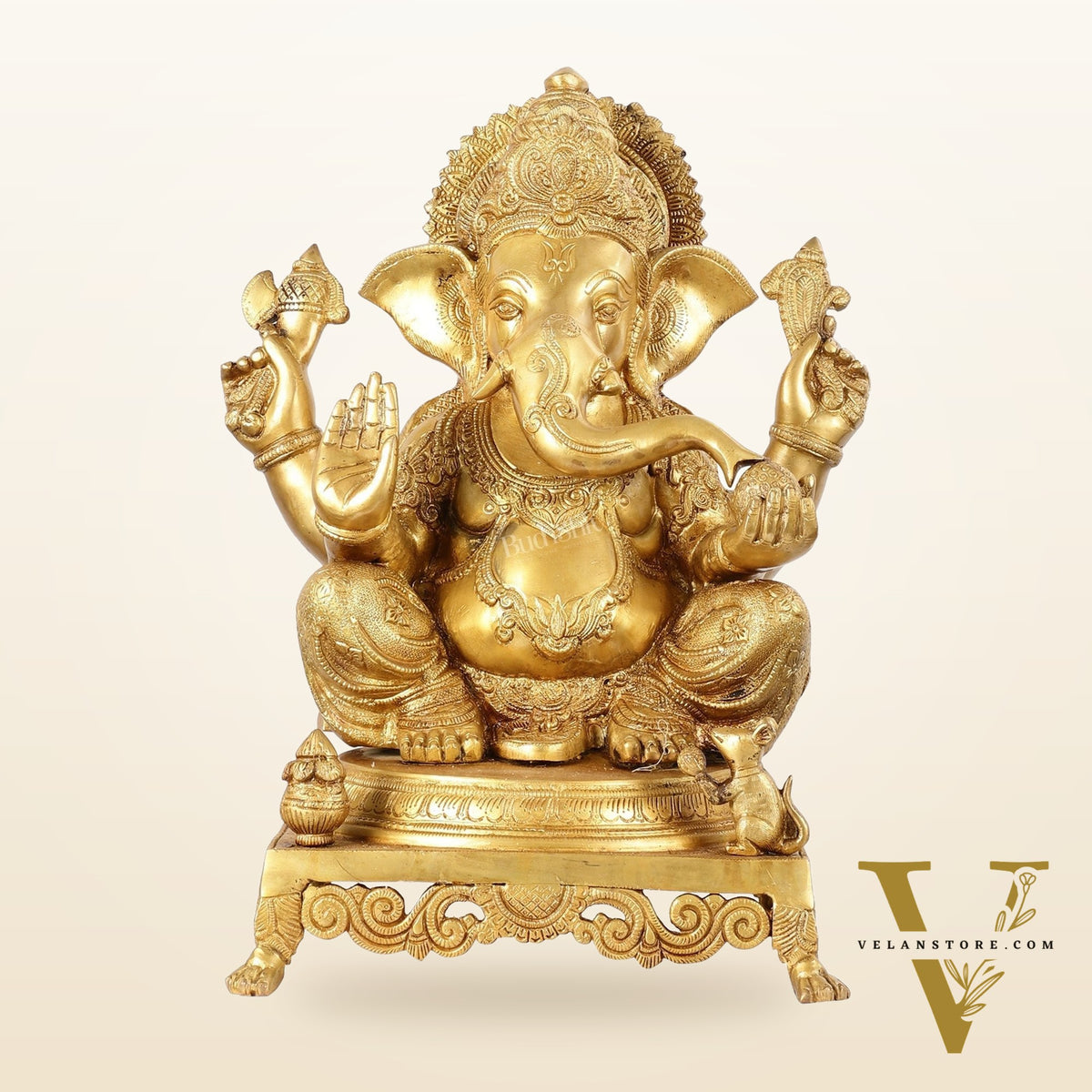 Pure Brass Lord Ganesha Idol - 18 inch