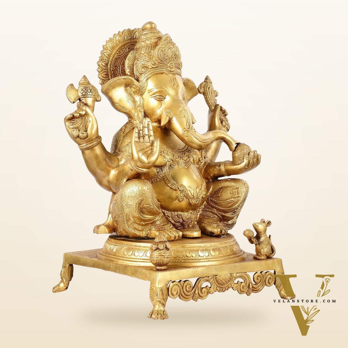 Pure Brass Lord Ganesha Idol - 18 inch