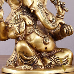 Pure Brass Lord Ganesha Idol – 8"