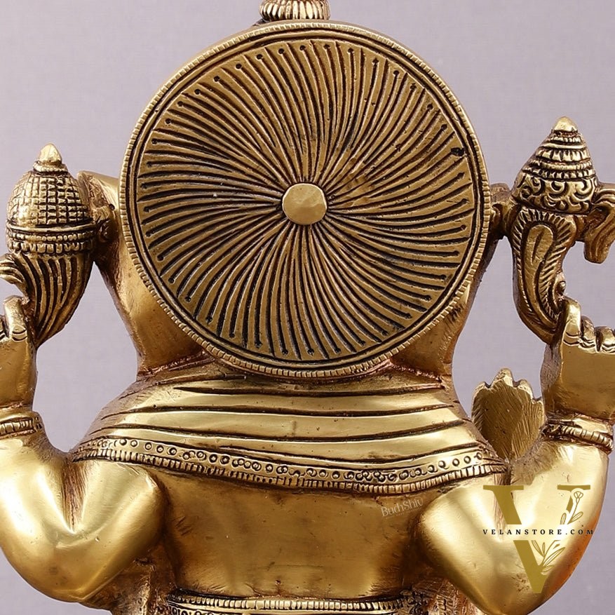 Pure Brass Lord Ganesha Idol – 8"