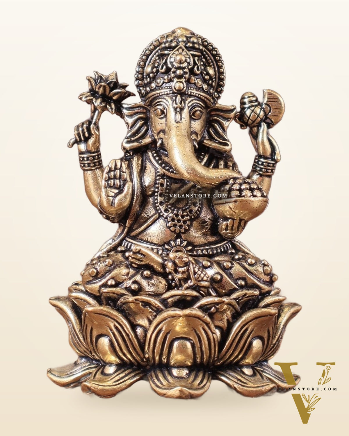 Pure Brass Lord Ganesha Idol Unique 3"