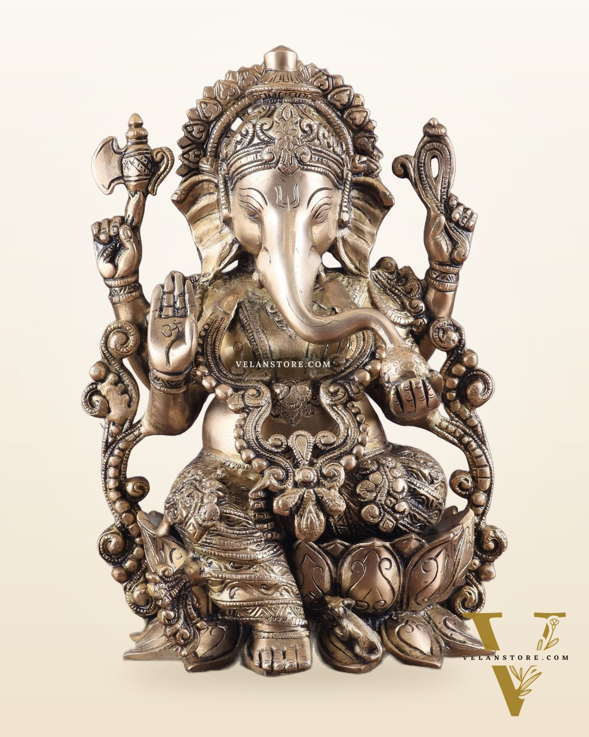 Pure Brass Lord Ganesha Idol with matte Finish
