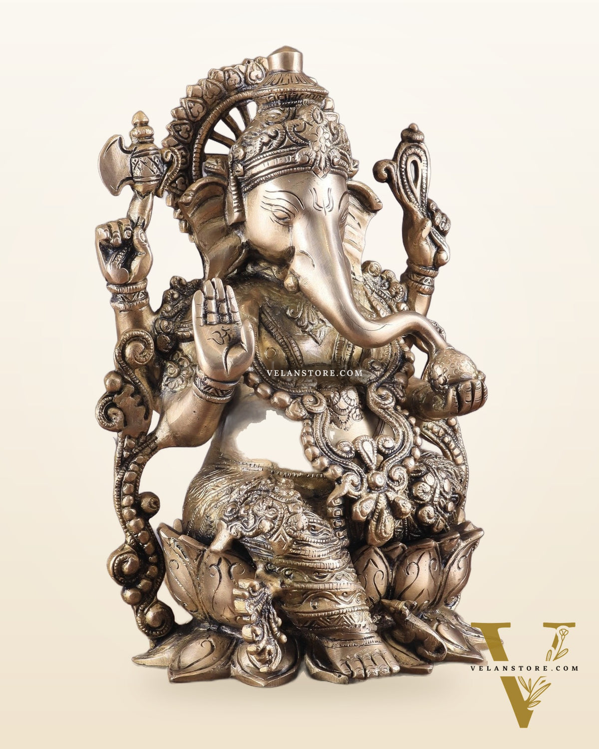 Pure Brass Lord Ganesha Idol with matte Finish
