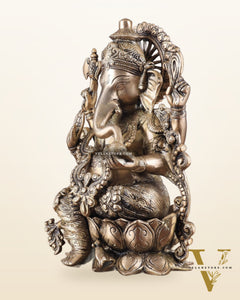 Pure Brass Lord Ganesha Idol with matte Finish