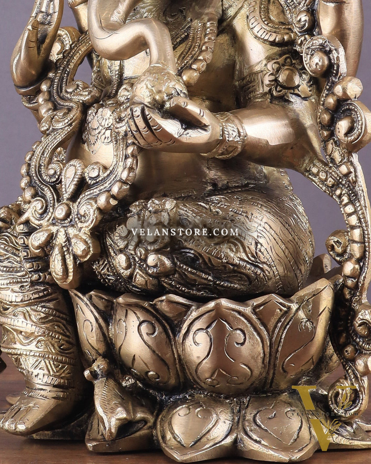 Pure Brass Lord Ganesha Idol with matte Finish