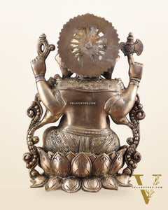 Pure Brass Lord Ganesha Idol with matte Finish