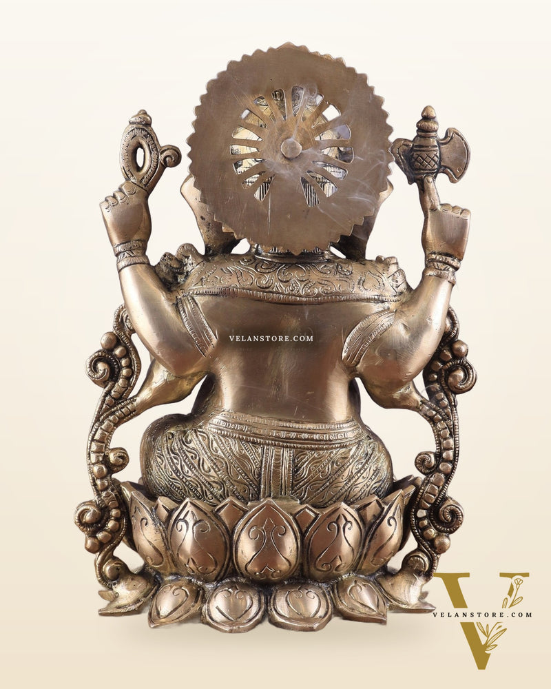 Pure Brass Lord Ganesha Idol with matte Finish