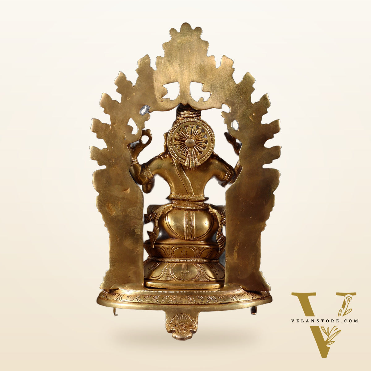 Pure Brass Lord Ganesha Idol with Prabhavali | 12 Inch