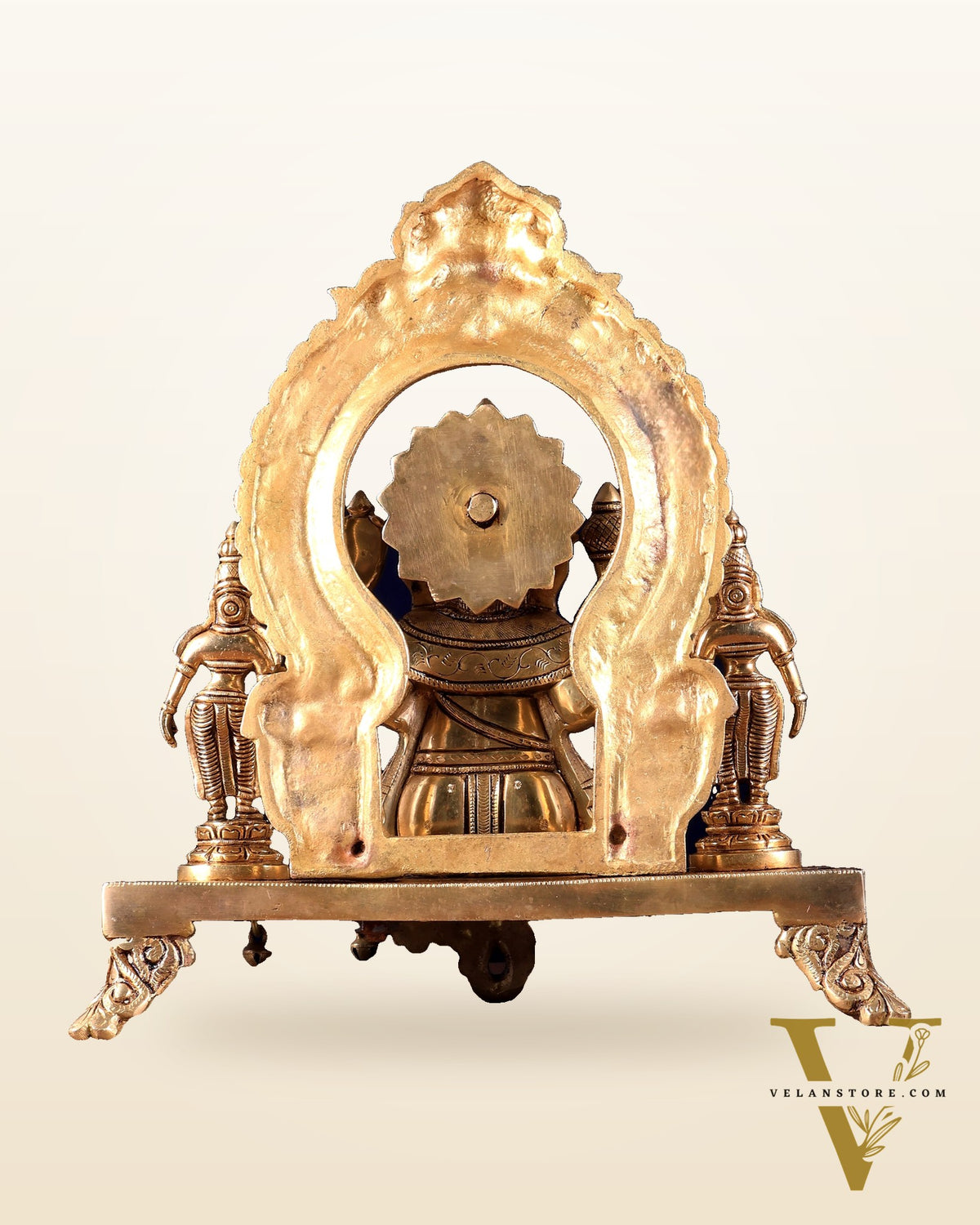 Pure Brass Lord Ganesha Idol with Riddhi Siddhi | 12”