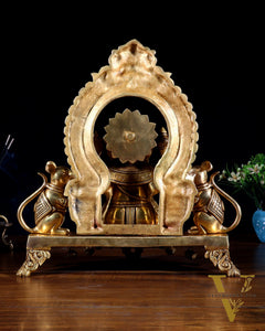 Pure Brass Lord Ganesha Idol with two mouse | 12”