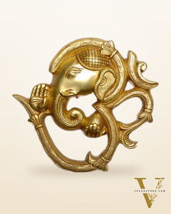 Pure Brass Lord Ganesha Om wall hanging 8.5"