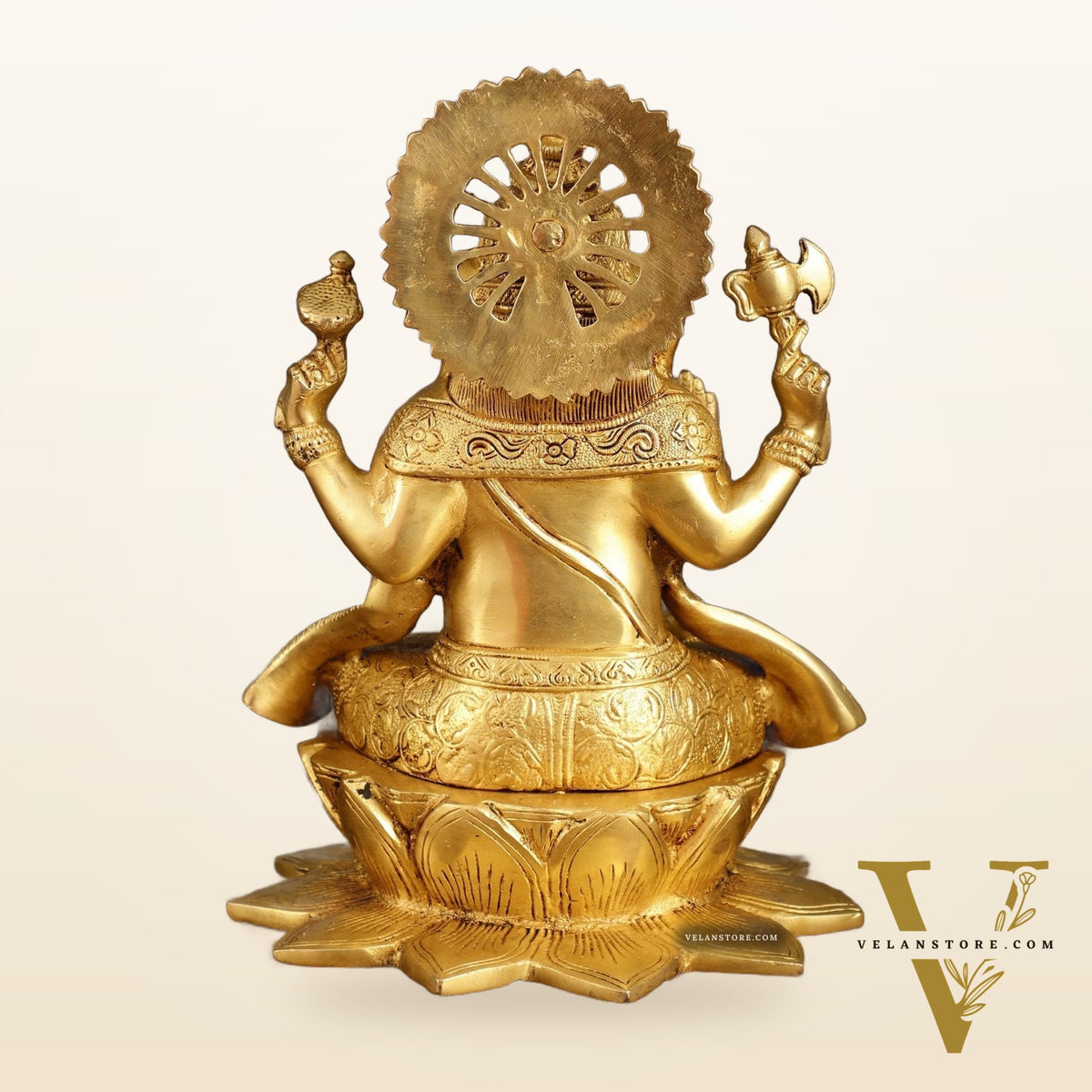 Pure Brass Lord Ganesha on Lotus Base | 11 Inch Height | Elegant Design