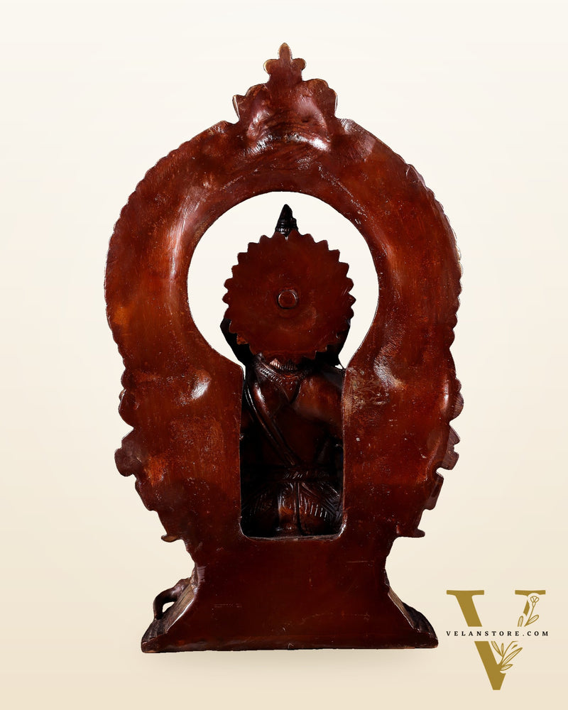 Pure Brass Lord Ganesha on Throne – Dual Tone Finish 12 inch