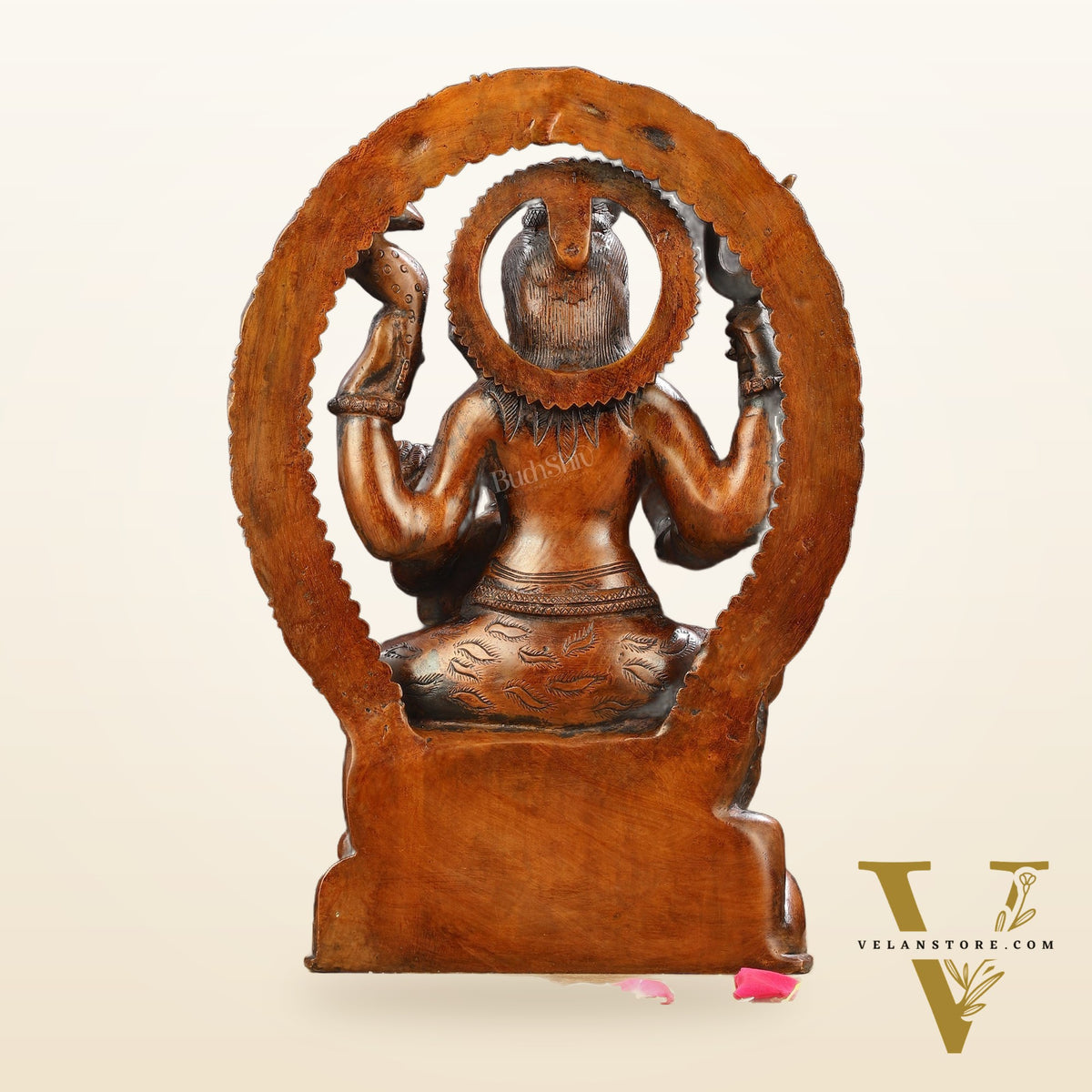 Pure Brass Lord Ganesha Seated on Lord Shiva's Lap Statue - 12-Inch