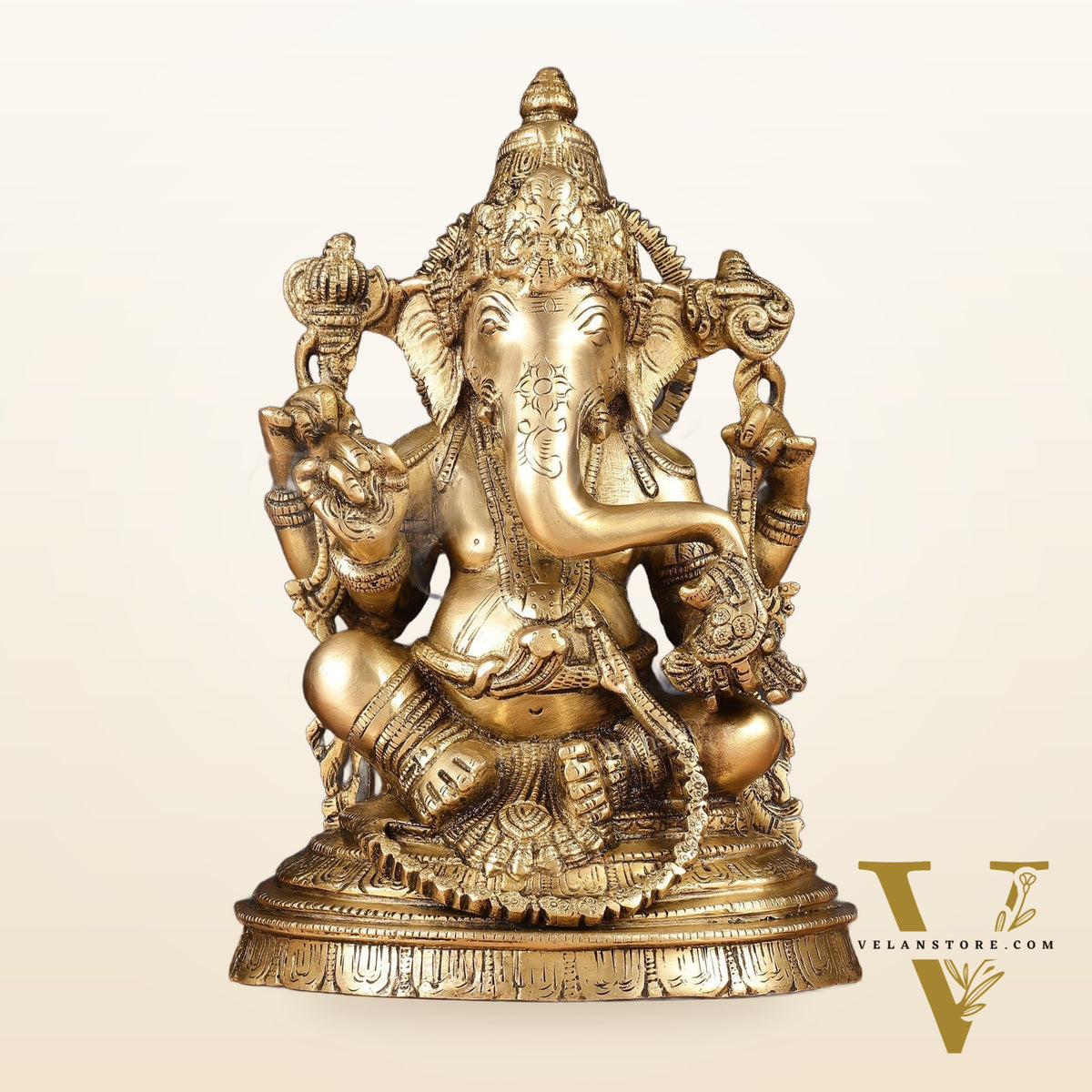 Pure Brass Lord Ganesha Statue 10" finely crafted