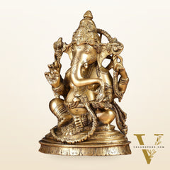 Pure Brass Lord Ganesha Statue 10" finely crafted