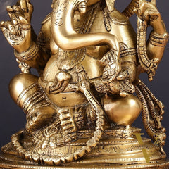 Pure Brass Lord Ganesha Statue 10" finely crafted