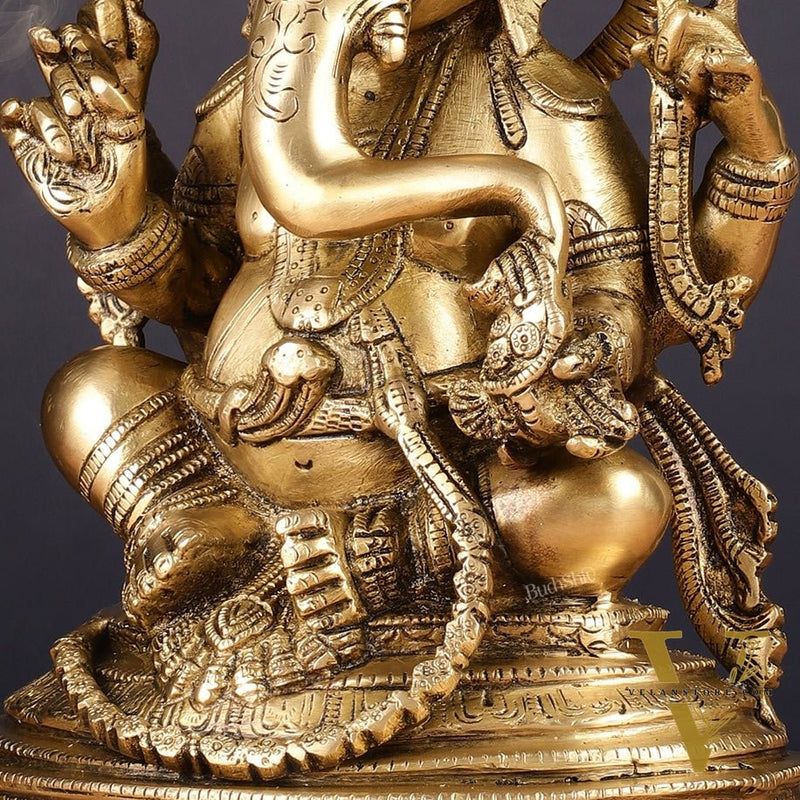 Pure Brass Lord Ganesha Statue 10" finely crafted