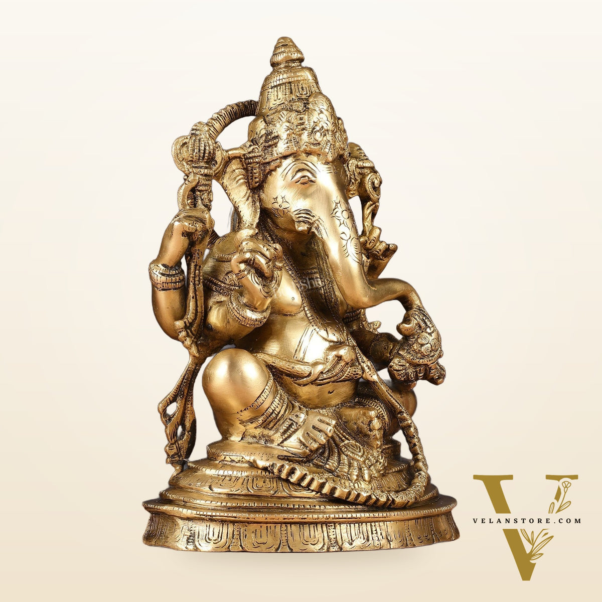 Pure Brass Lord Ganesha Statue 10" finely crafted