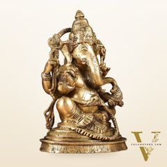 Pure Brass Lord Ganesha Statue 10" finely crafted