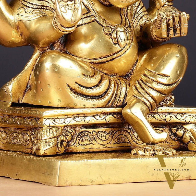 Pure Brass Lord Ganesha Statue 12"