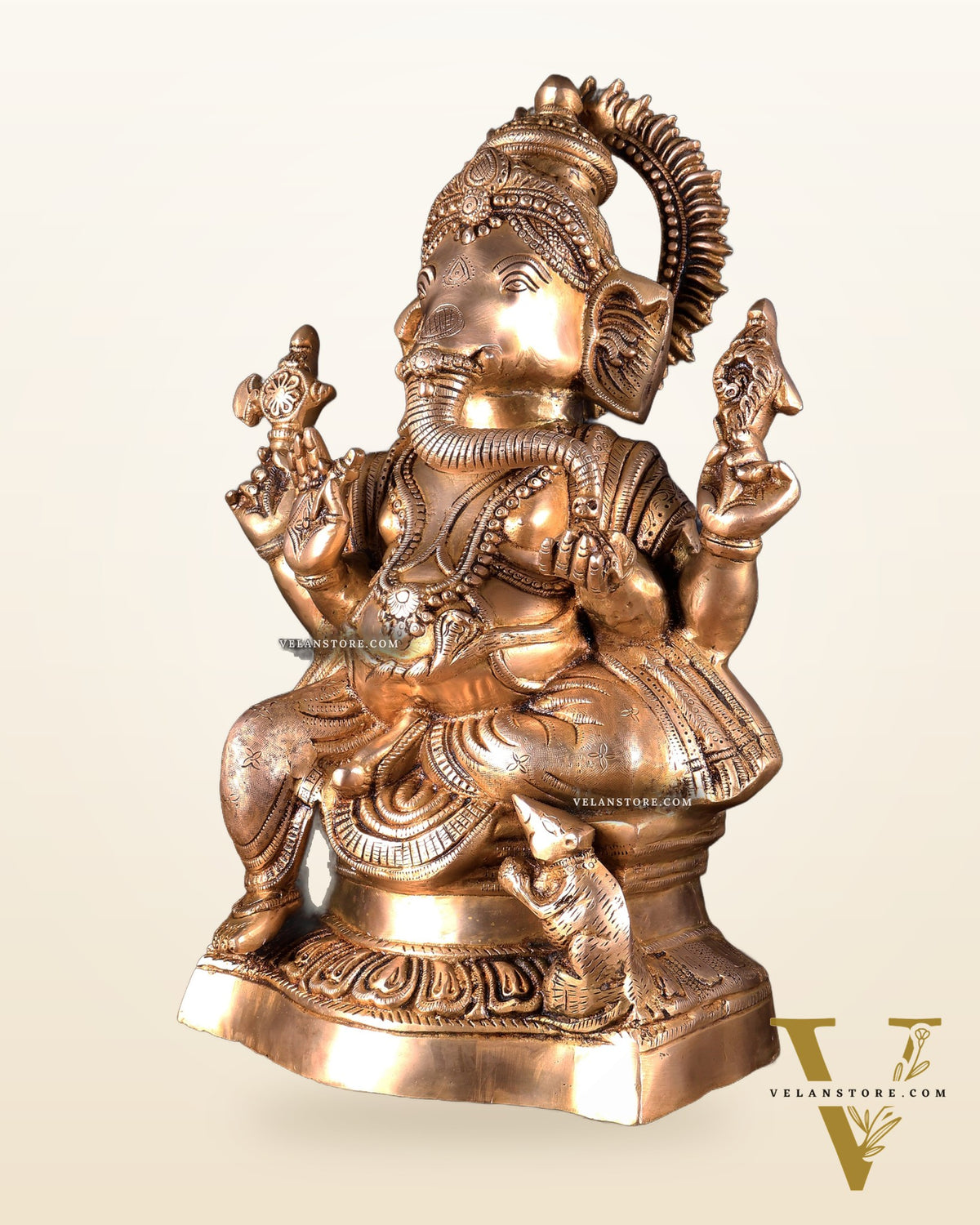 Pure Brass Lord Ganesha Statue – Ideal for House or Office Entrance 18 inch