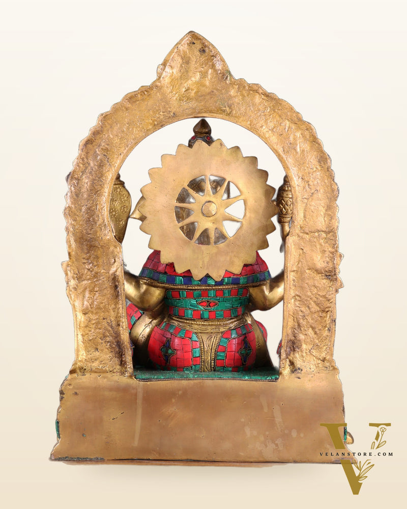 Pure Brass Lord Ganesha Statue multicolour  - 17"