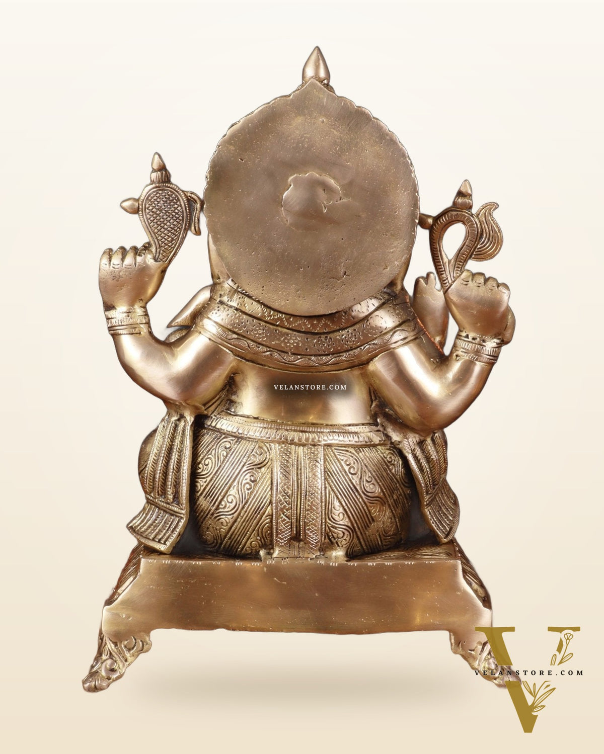 Pure Brass Lord Ganesha Statue – Unique Design, 15 Inch