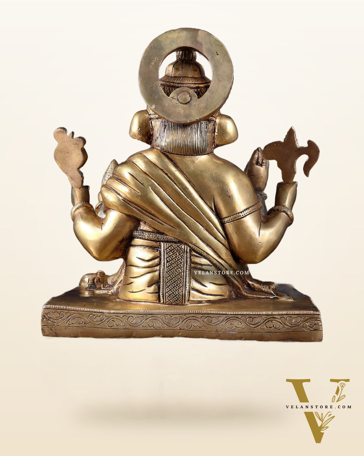 Pure Brass Lord Ganesha Statue with Crossed Legs – 10.5 Inch