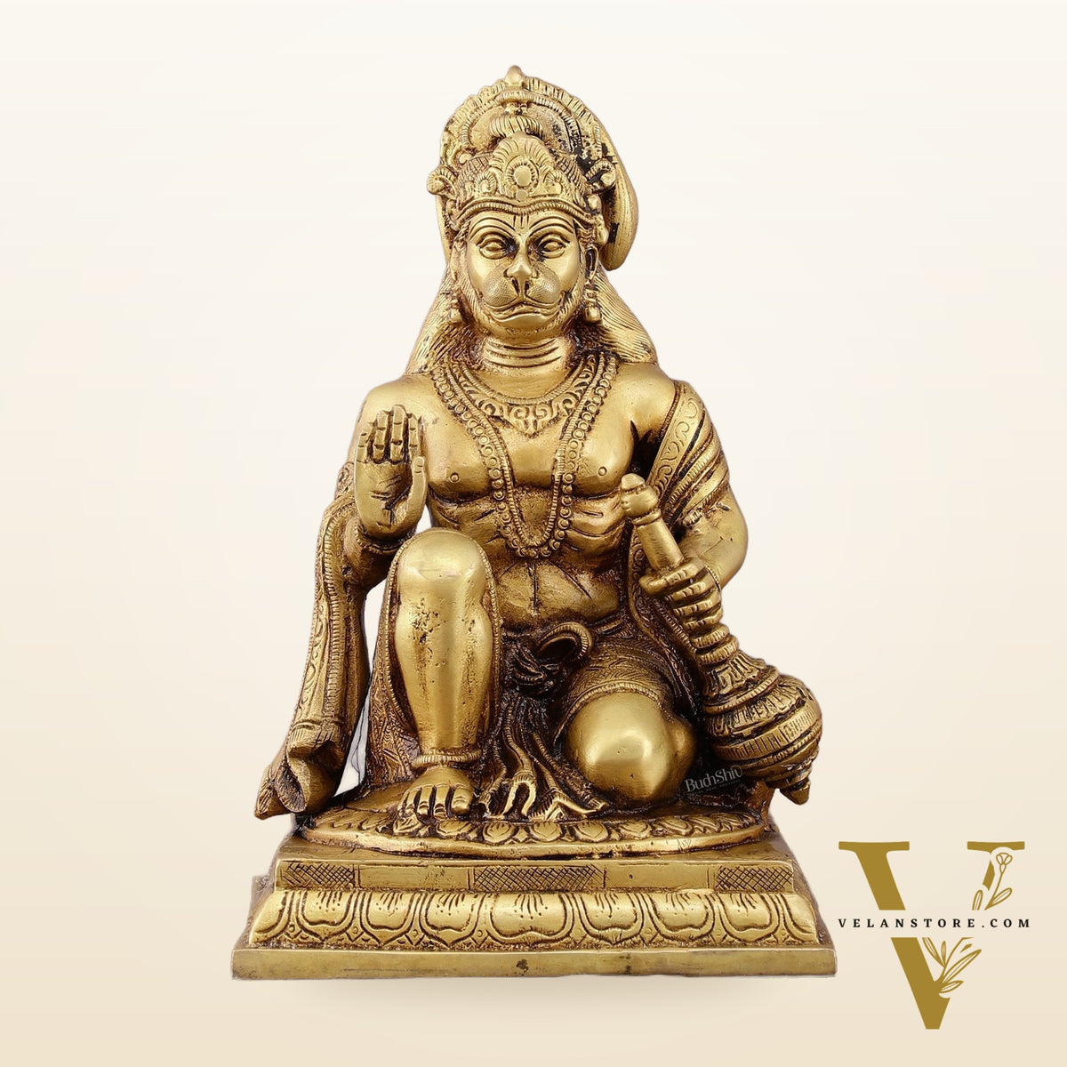 Pure Brass Lord Hanuman Aashirwaad Idol 10"