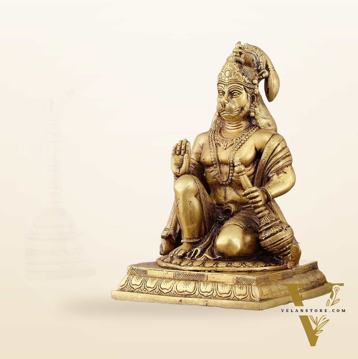 Pure Brass Lord Hanuman Aashirwaad Idol 10"