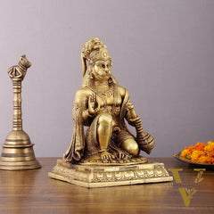 Pure Brass Lord Hanuman Aashirwaad Idol 10"