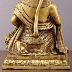 Pure Brass Lord Hanuman Aashirwaad Idol 10"
