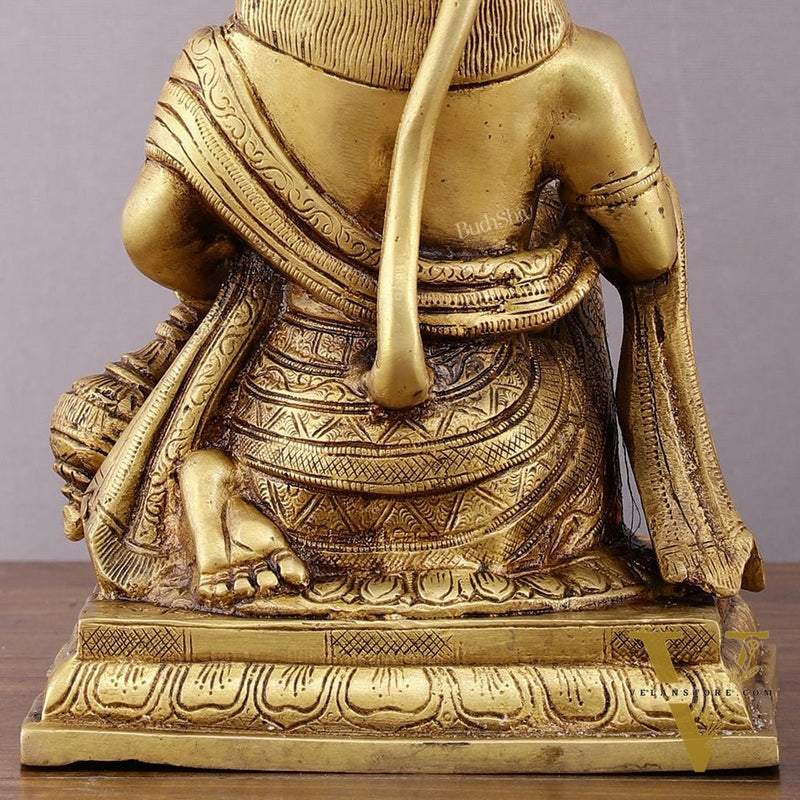Pure Brass Lord Hanuman Aashirwaad Idol 10"