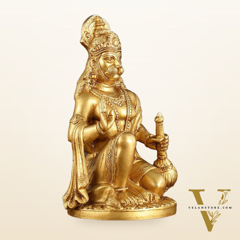 Pure Brass Lord Hanuman idol 9 inch