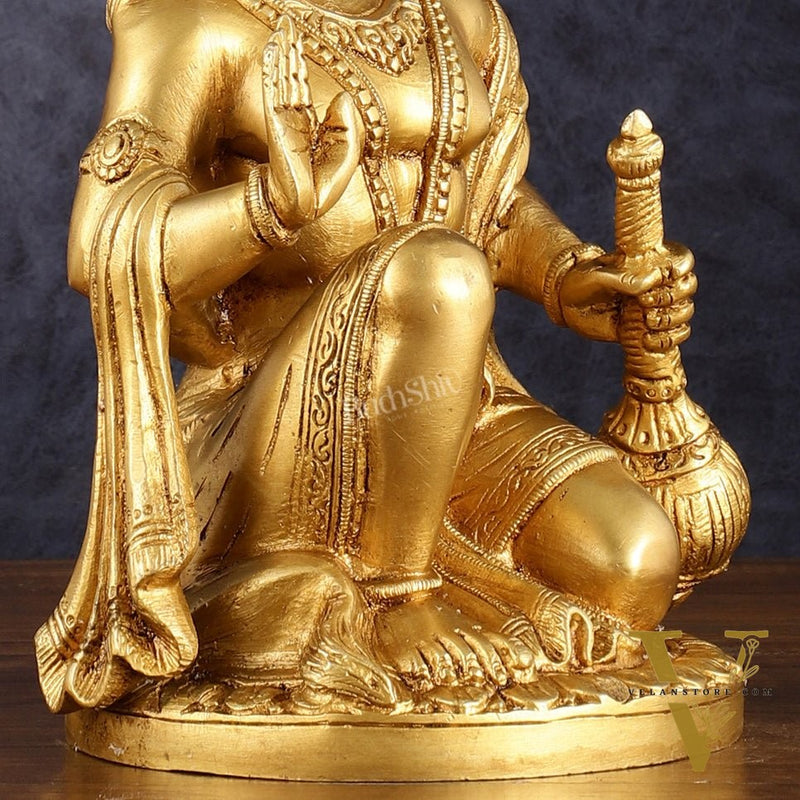 Pure Brass Lord Hanuman idol 9 inch