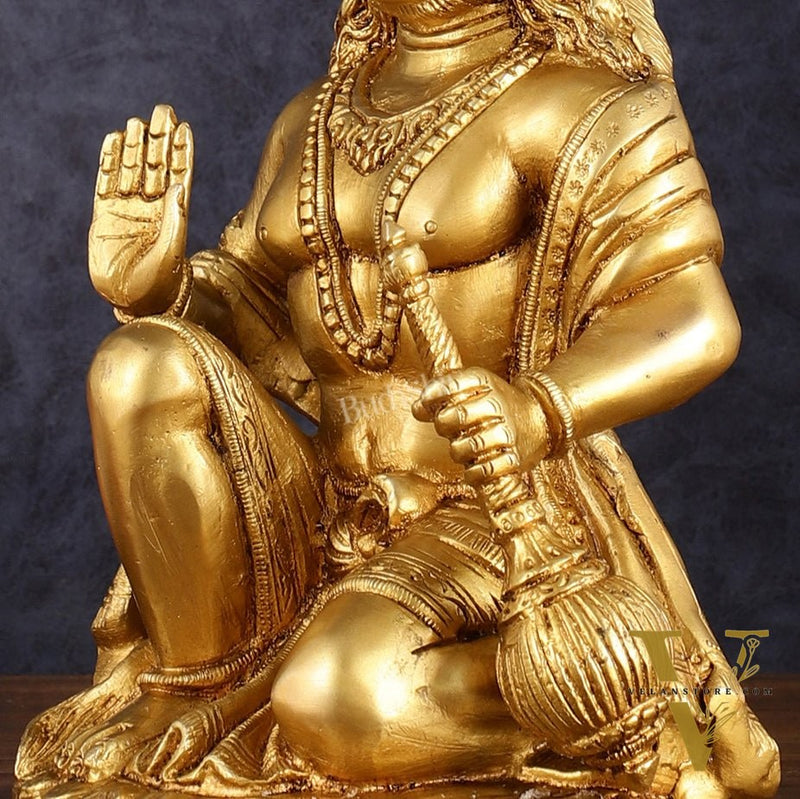 Pure Brass Lord Hanuman idol 9 inch