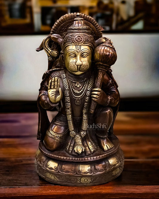 Pure Brass Lord Hanuman Statue - 10.5 inch