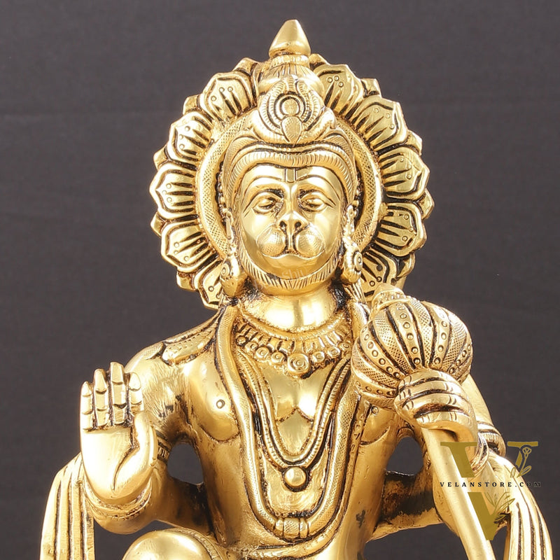 Pure Brass Lord Hanuman Statue 12 inch